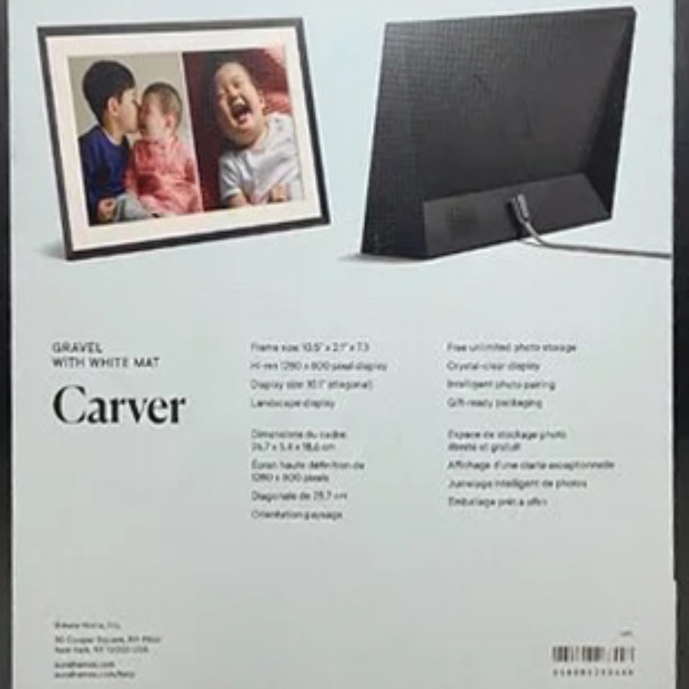 AURA Digital Photos Frame Carver Mat 10" GRAVEL WITH WHITE MAT NEW Sealed Box - Picture 6 of 13